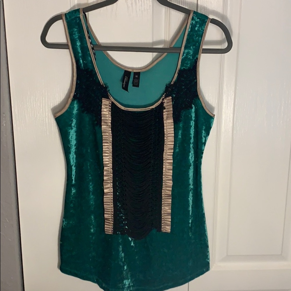 BKE Boutique Green corset detailed tank M